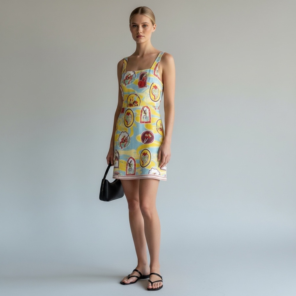 ALEMAIS Emilio Mini Dress in Multi Au6 - Picture 2 of 5